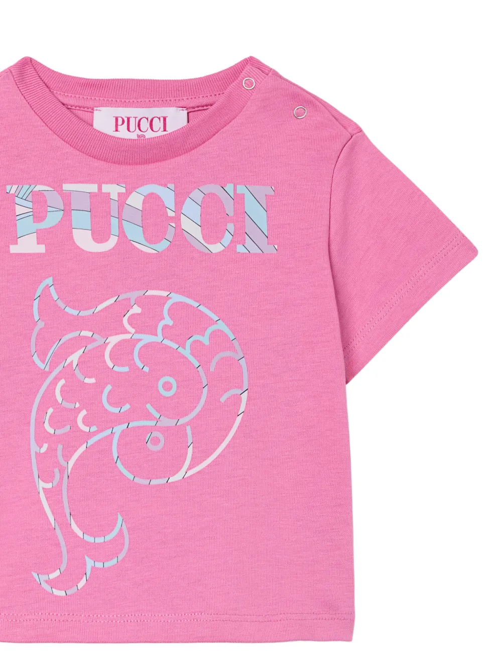 PUCCI Junior T-shirt van biologisch katoen met logoprint Roze