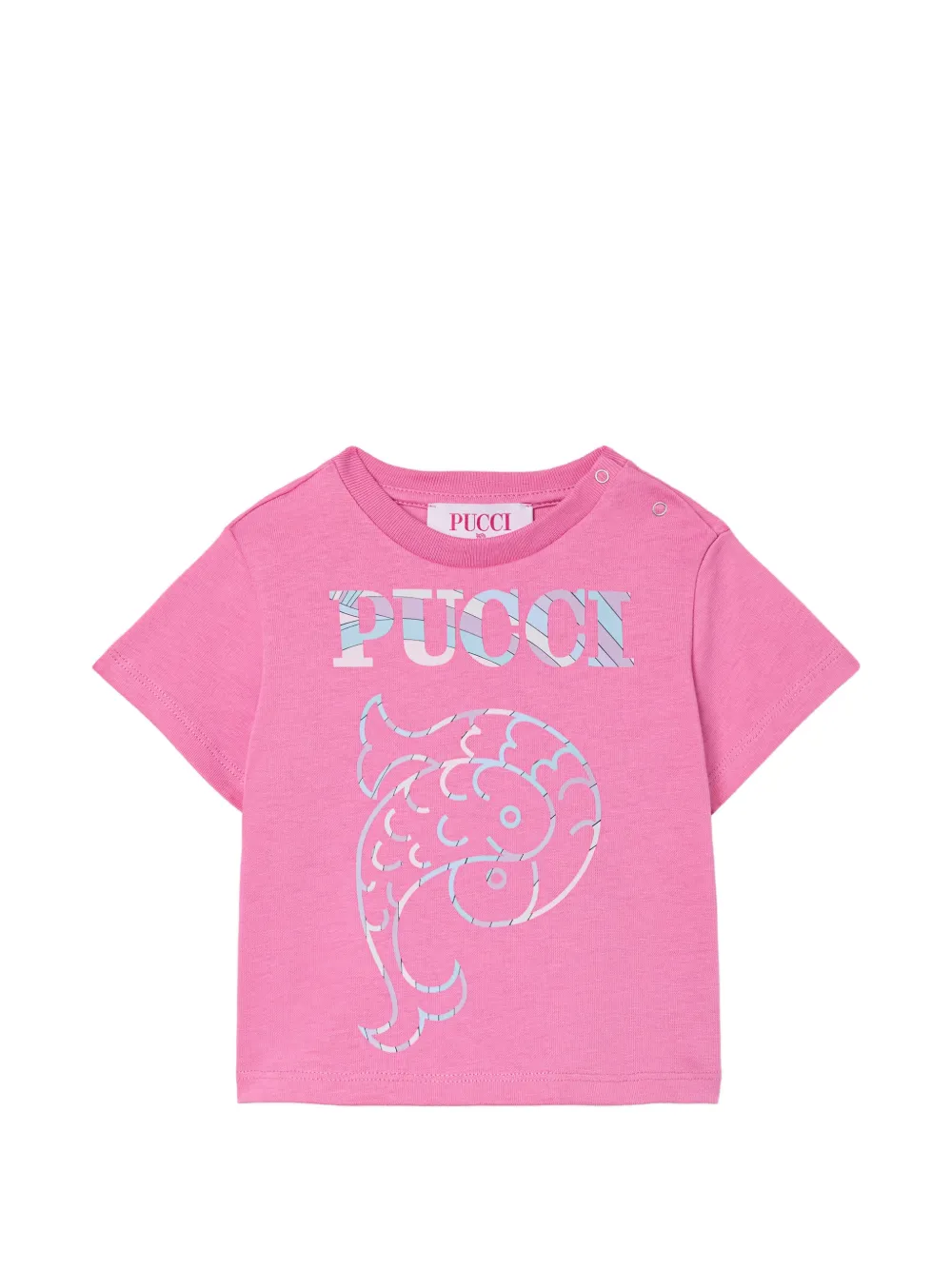 PUCCI Junior logo-print organic cotton T-shirt - Rosa