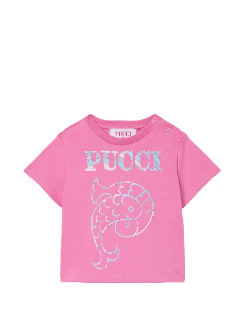 PUCCI Junior playera con logo estampado
