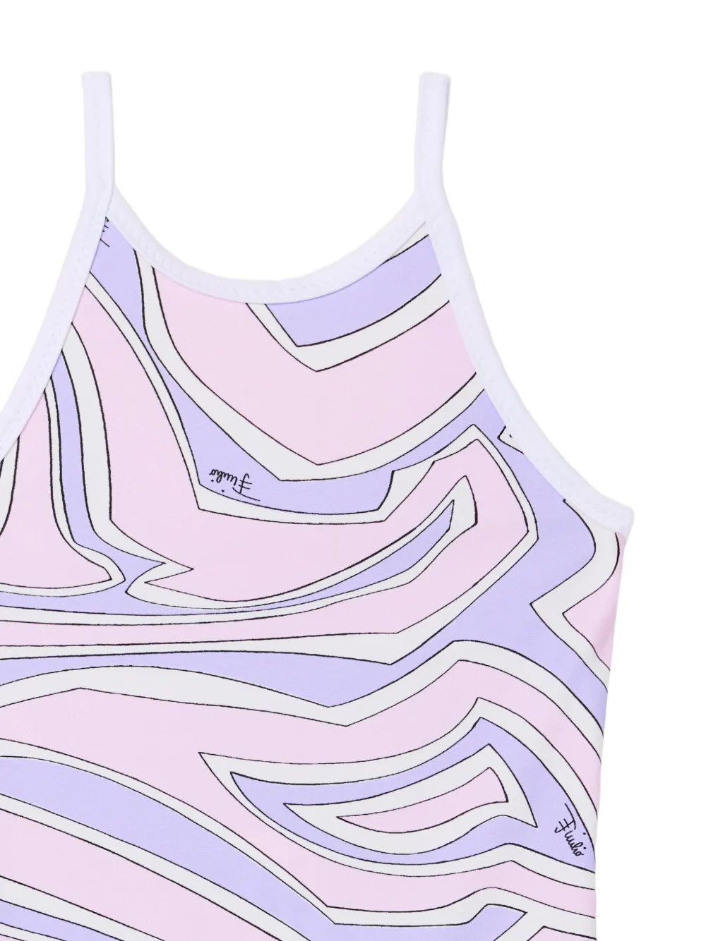 PUCCI Junior Labirinto-print swimsuit Roze