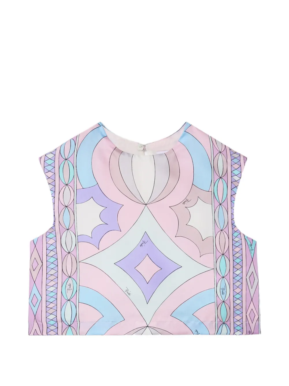 PUCCI Junior Collane printed-silk blouse Roze