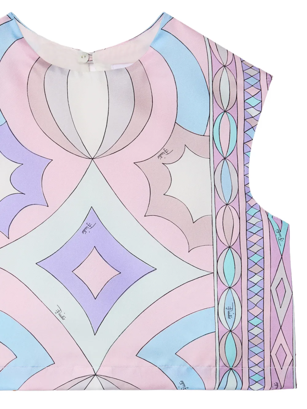 PUCCI Junior Collane printed-silk blouse Roze