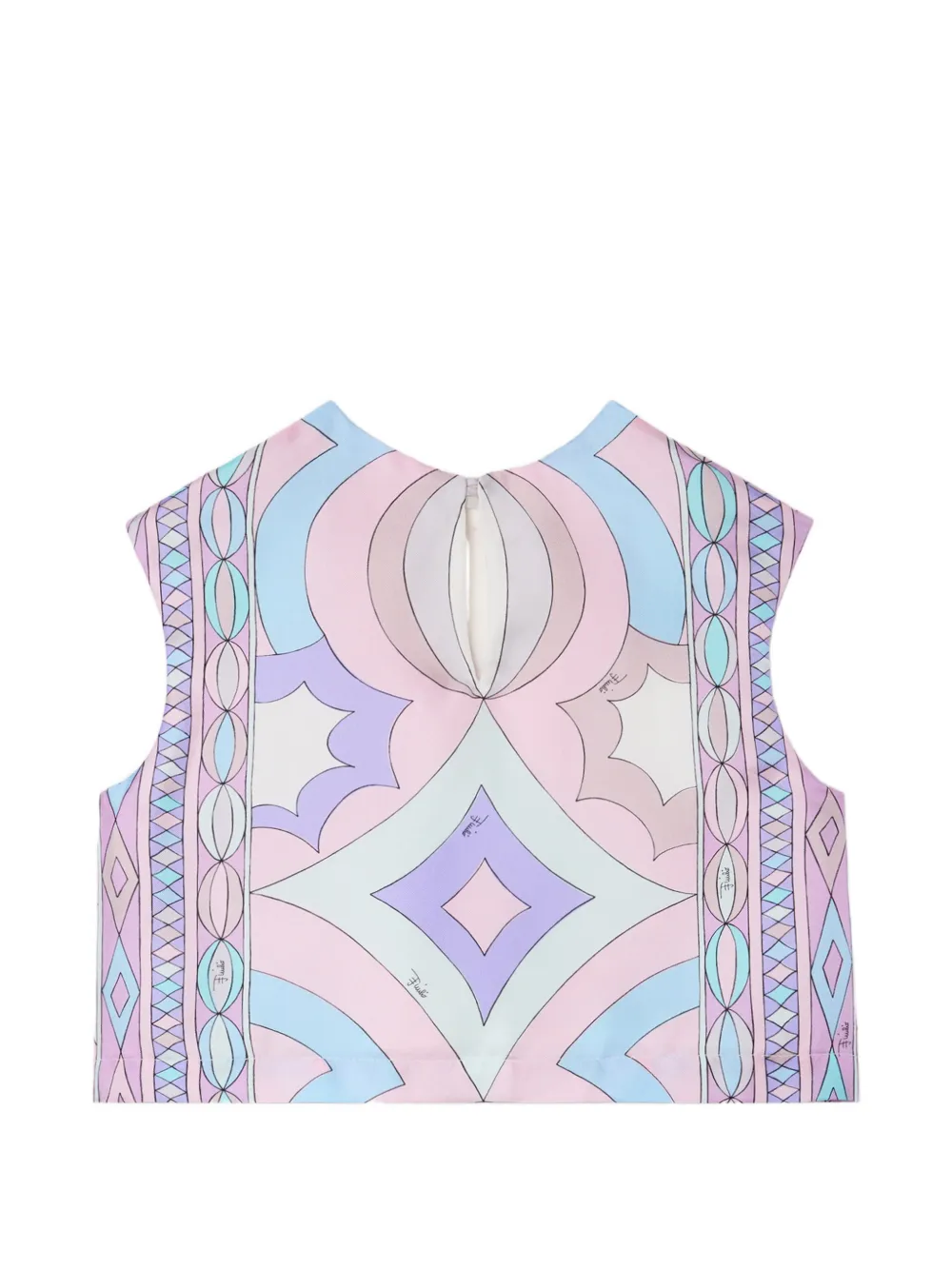 PUCCI Junior Collane printed-silk blouse Roze