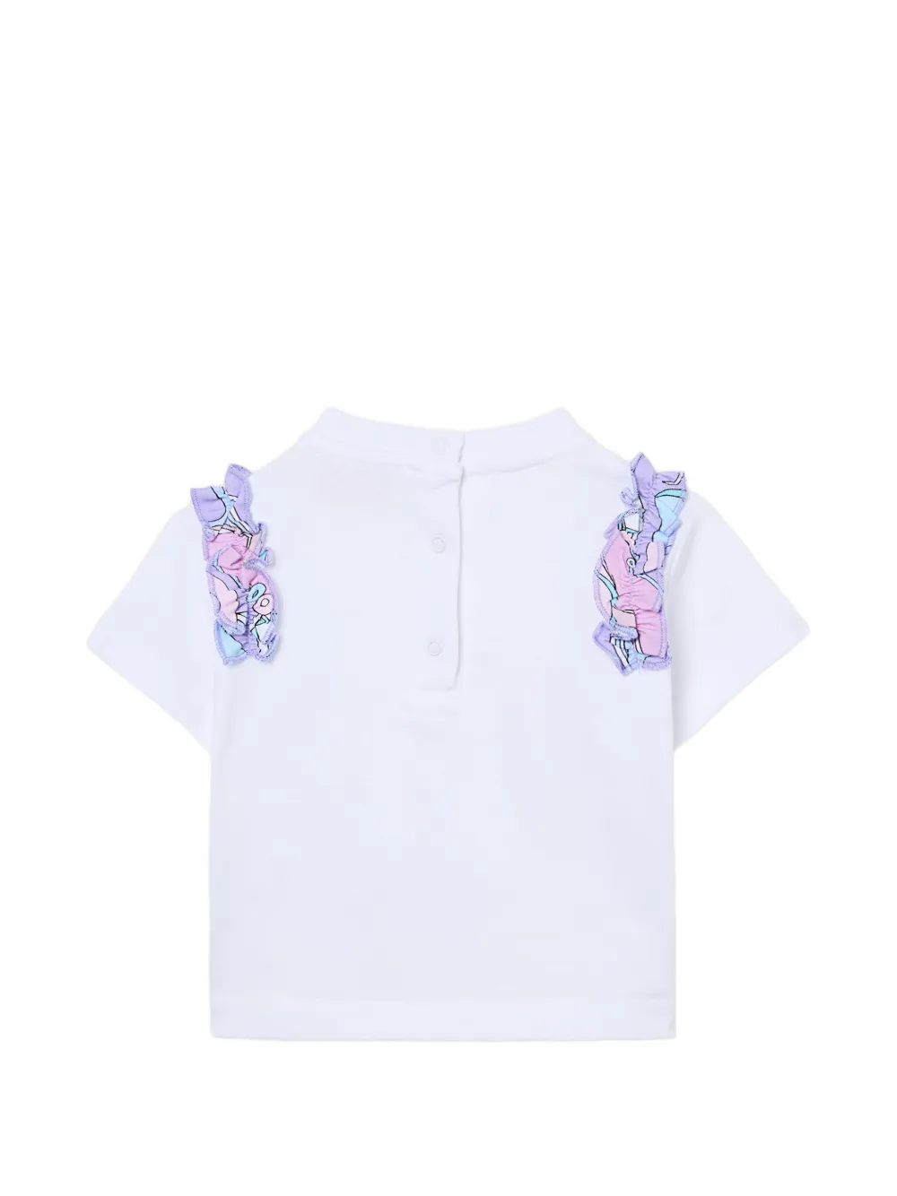 PUCCI Junior organic cotton ruffled T-shirt Wit