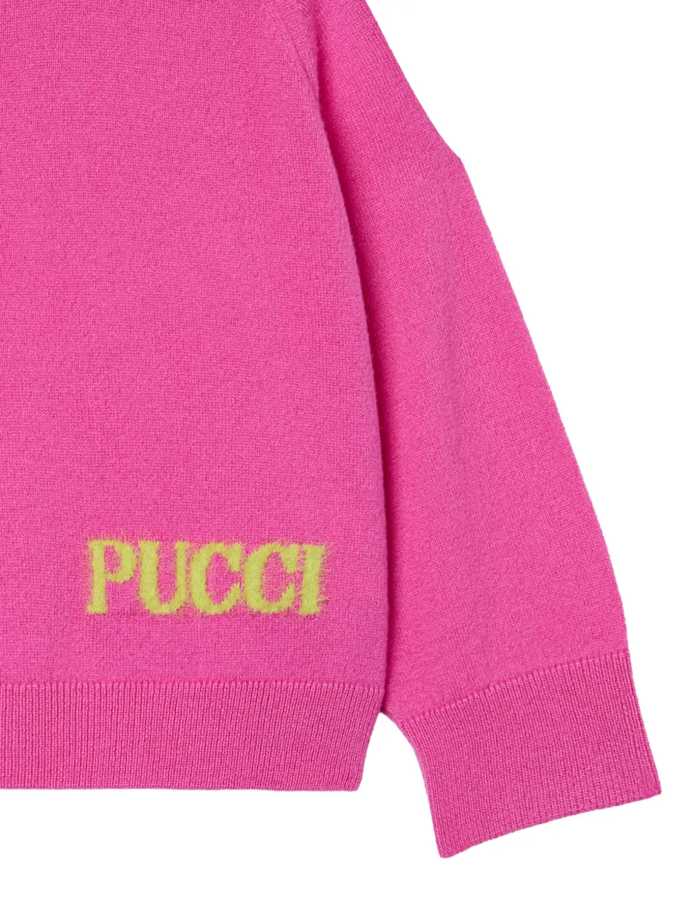 PUCCI Junior logo-intarsia rollneck sweater Roze