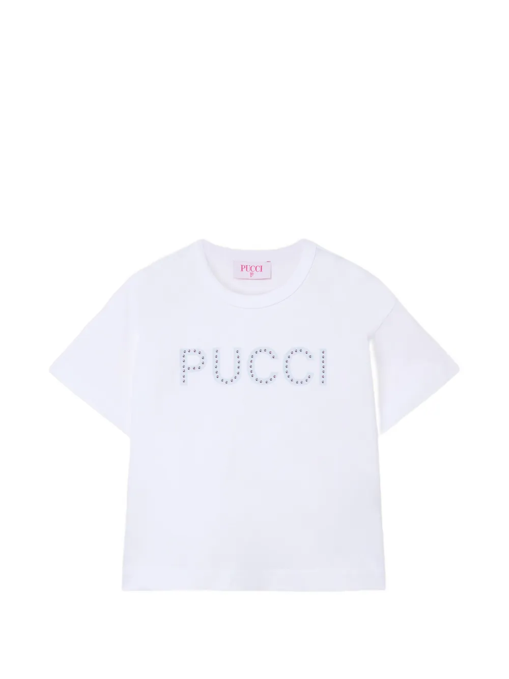 PUCCI Junior rhinestone-logo T-shirt - Weiß