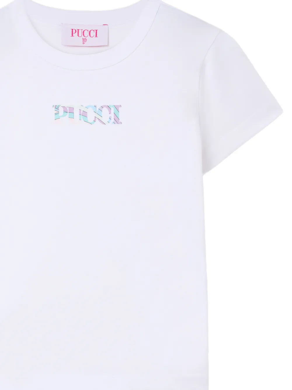PUCCI Junior logo-print organic-cotton T-shirt Wit