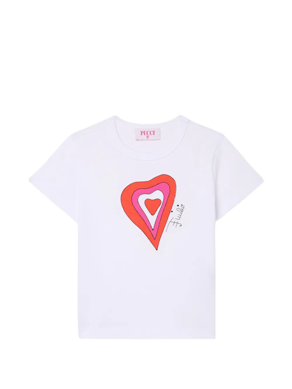 PUCCI Junior heart-print organic-cotton T-shirt - Weiß
