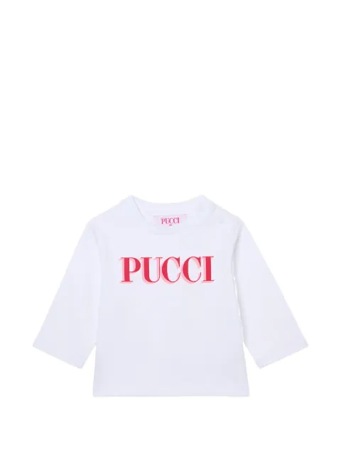 PUCCI Junior playera manga larga con logo estampado