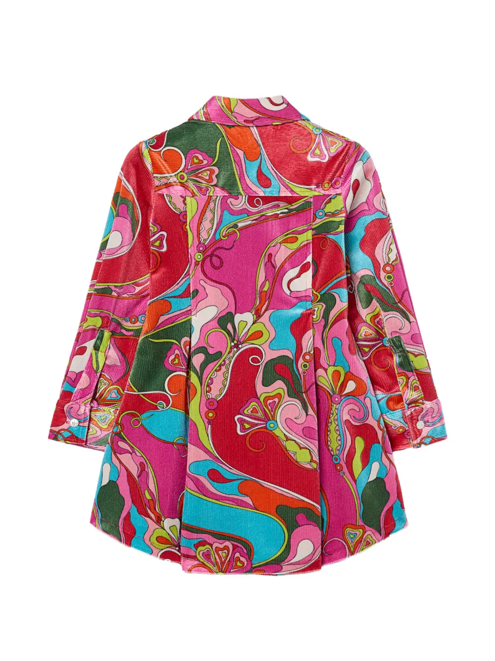 PUCCI Junior Orchidee printed-velvet shirt mini dress Roze