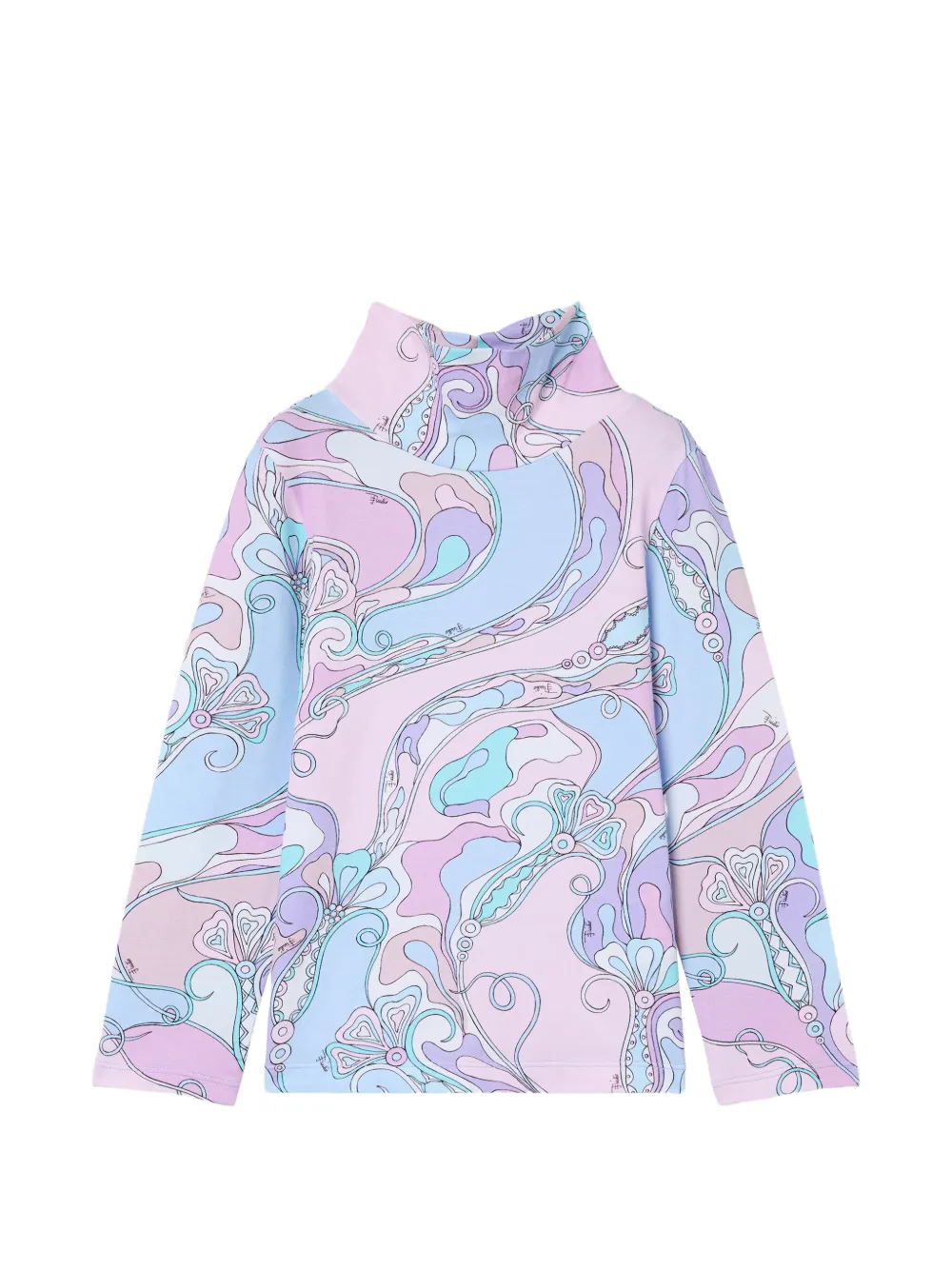PUCCI Junior Orchidee-print turtleneck sweatshirt - Rosa