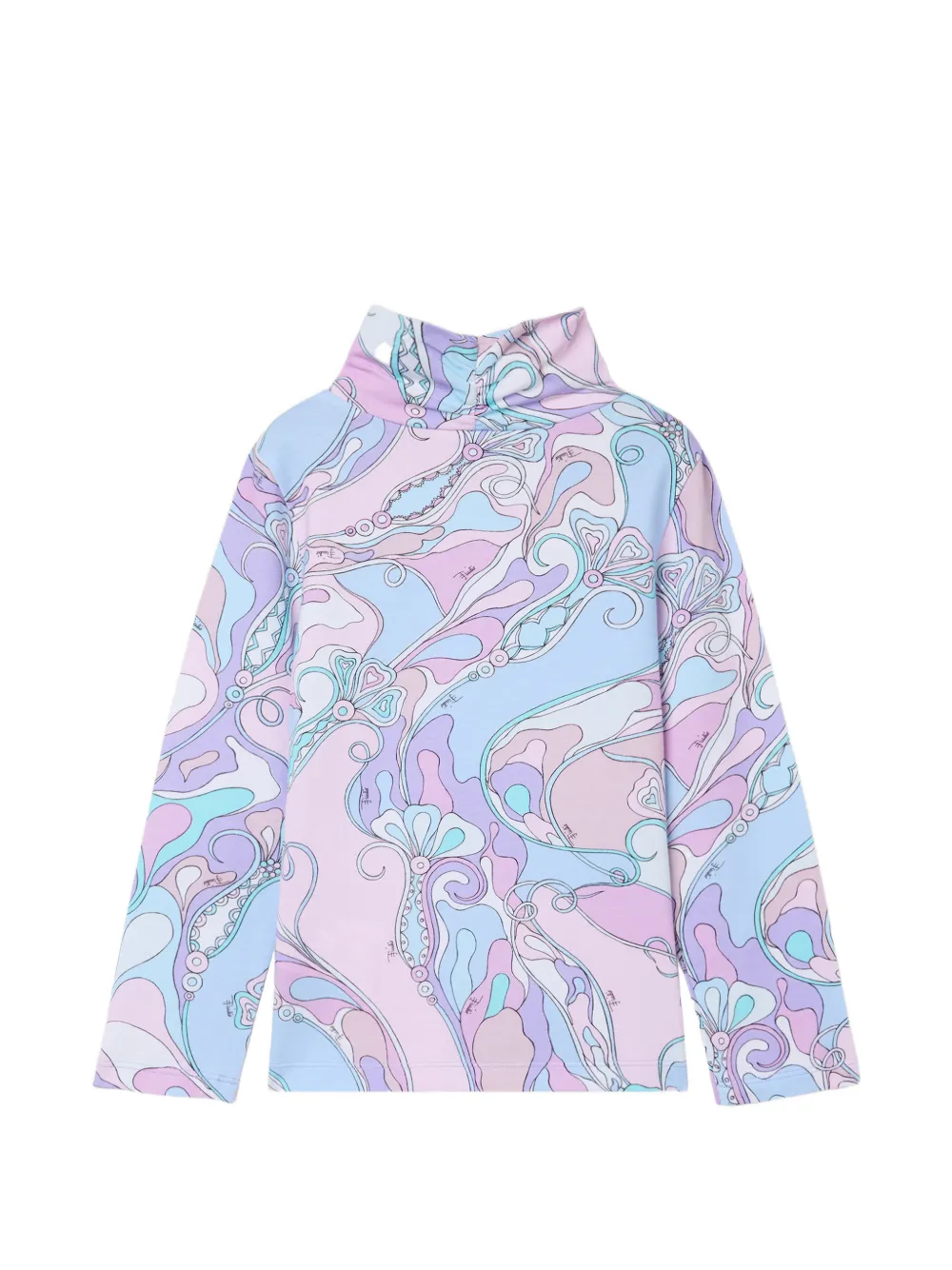 PUCCI Junior Orchidee-print turtleneck sweatshirt Roze