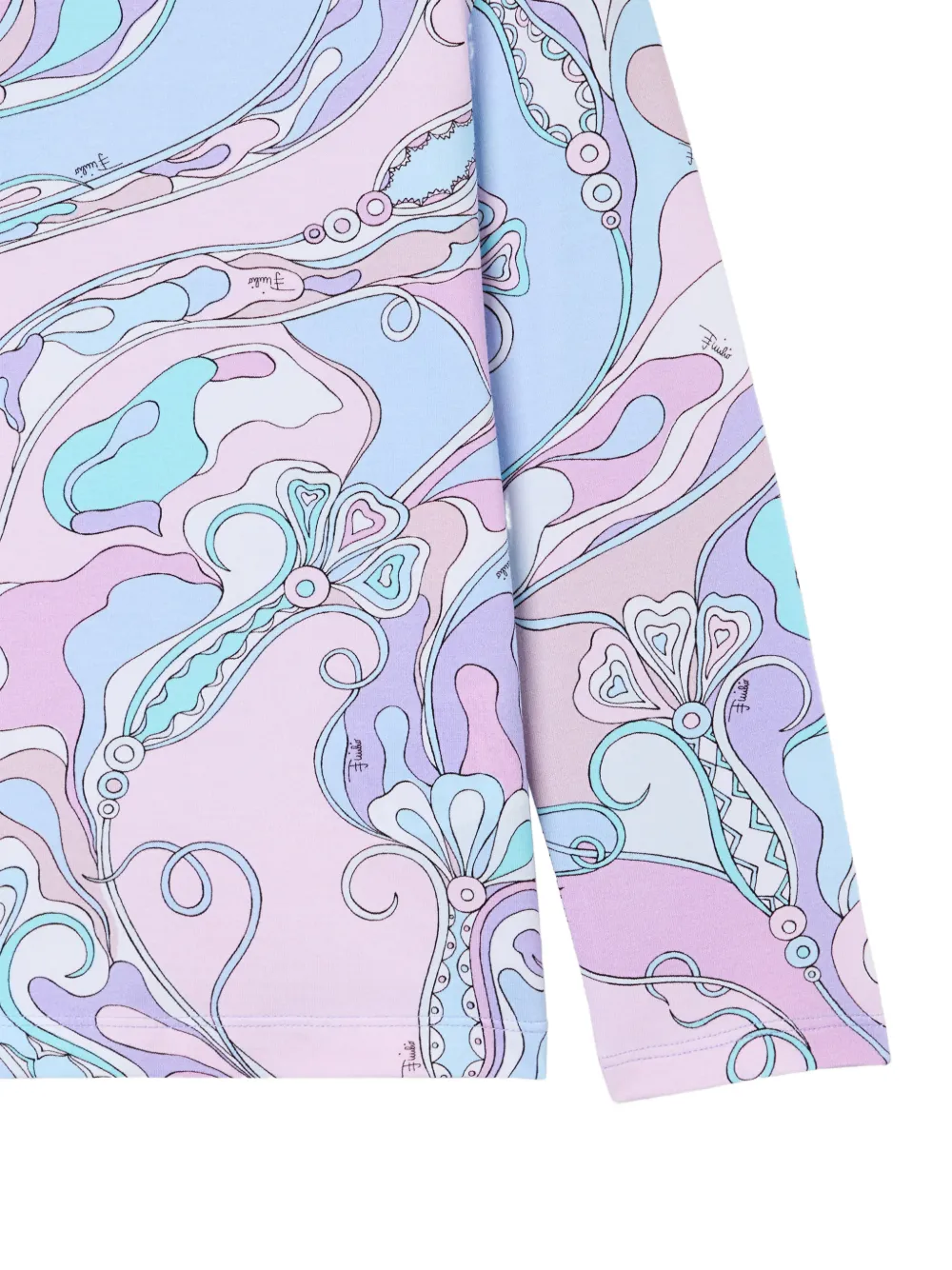 PUCCI Junior Orchidee-print turtleneck sweatshirt Roze