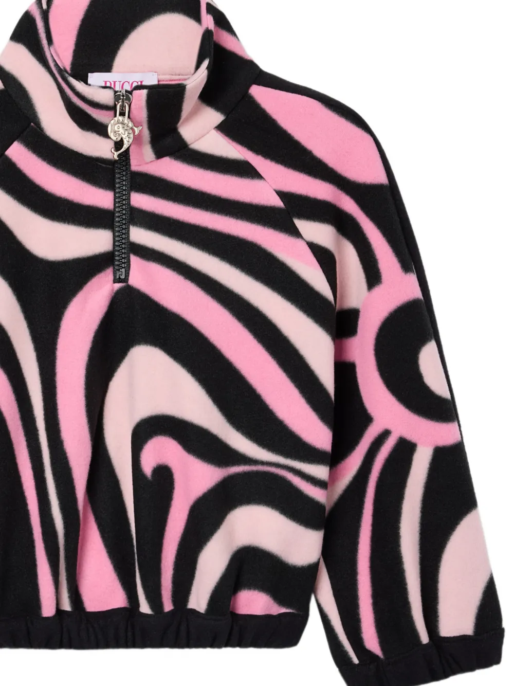 PUCCI Junior Sweater met kwartrits en Marmo-print Zwart