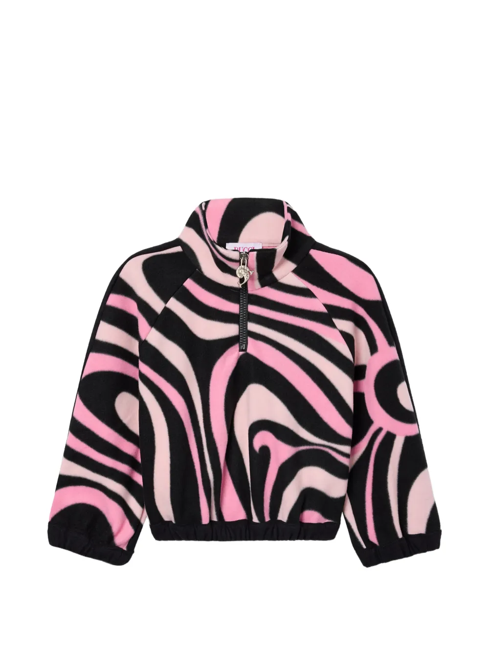 PUCCI Junior Marmo printed quarter-zip sweatshirt - Schwarz