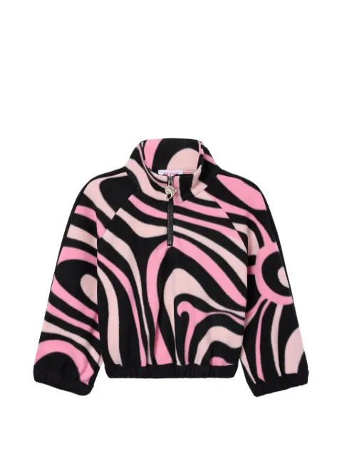 PUCCI Junior Marmo-print quarter-zip sweatshirt