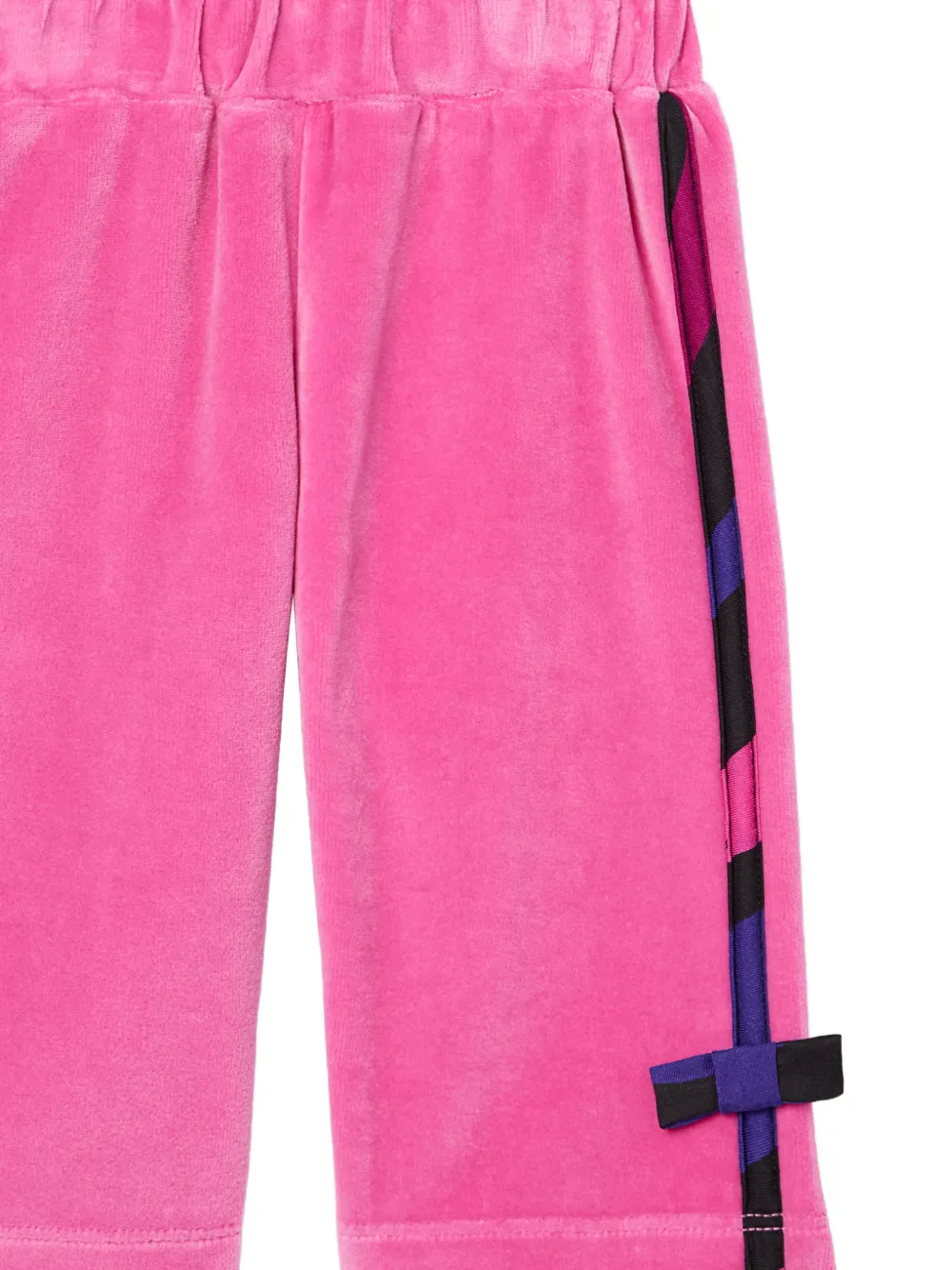 PUCCI Junior bow-detail chenille tracksuit bottoms Roze