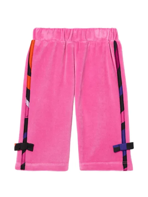 PUCCI Junior bow-detail chenille tracksuit bottoms