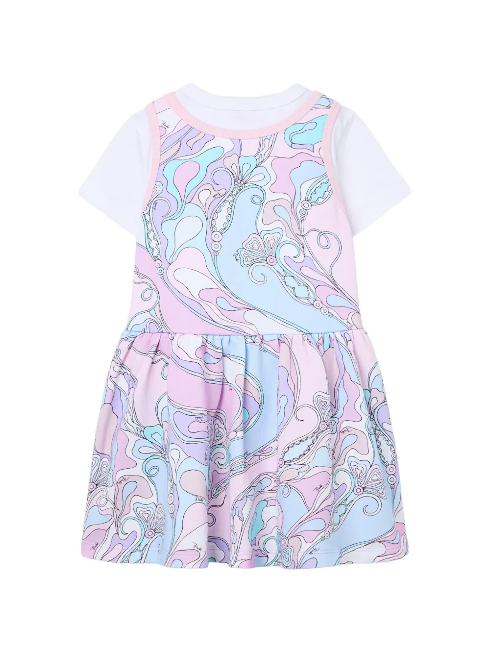 PUCCI Junior Orchidee print layered-effect mini dress Roze