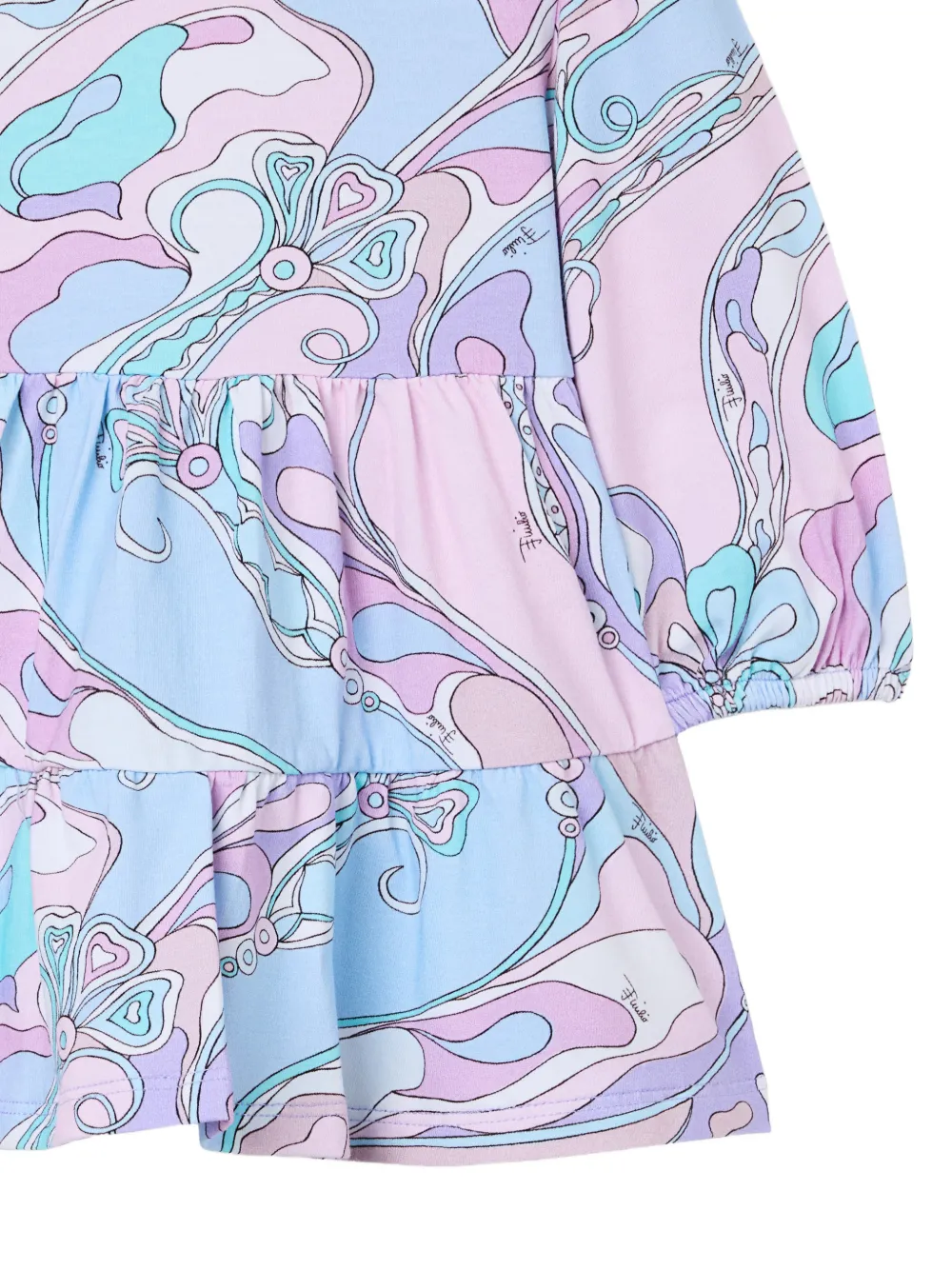 PUCCI Junior Orchidee printed-tiered mini dress Roze