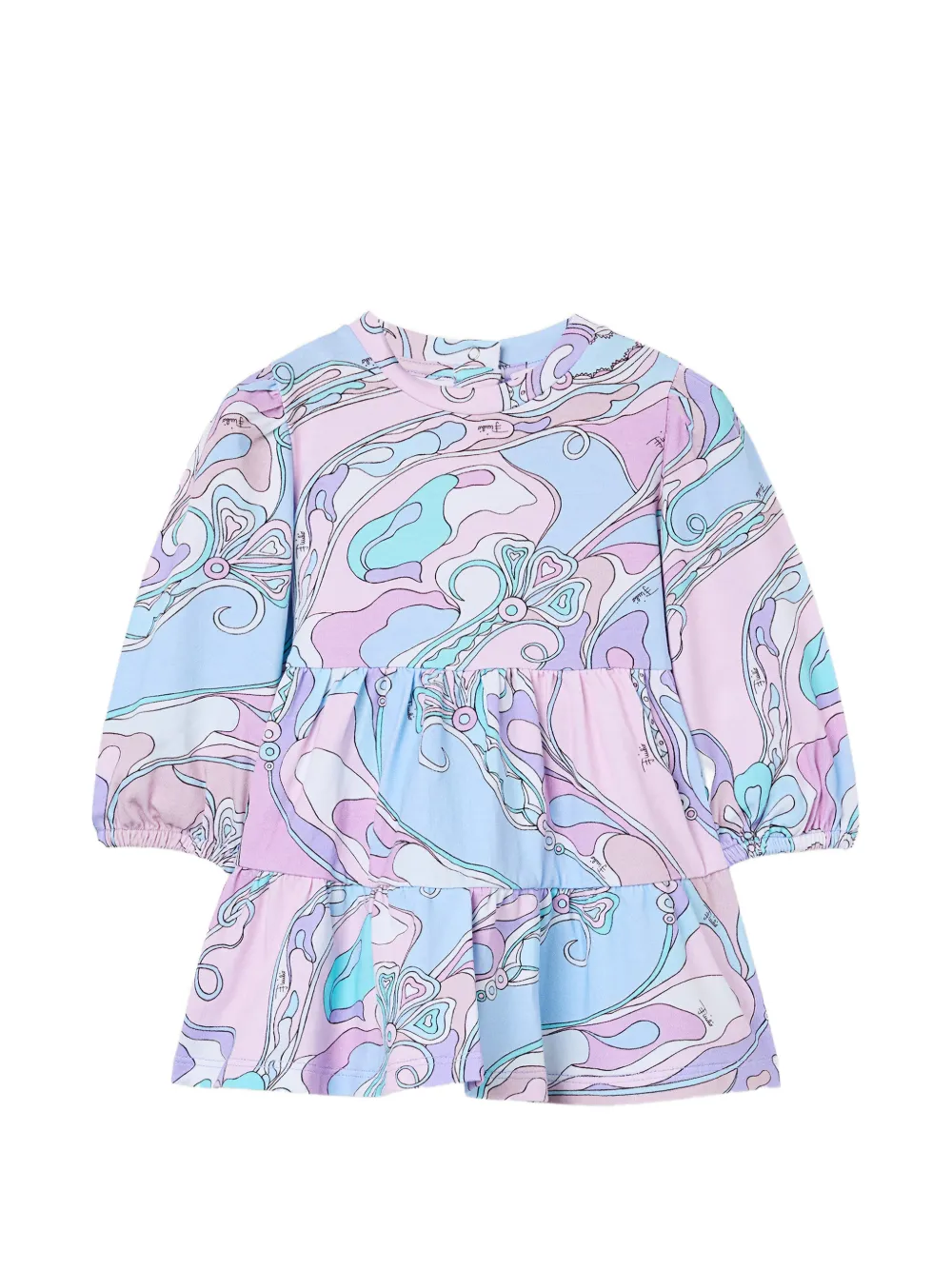 PUCCI Junior robe courte à imprimé Orchidee et volants superposés - Rose PUCCI Junior robe courte à imprimé Orchidee et volants superposés - Rose