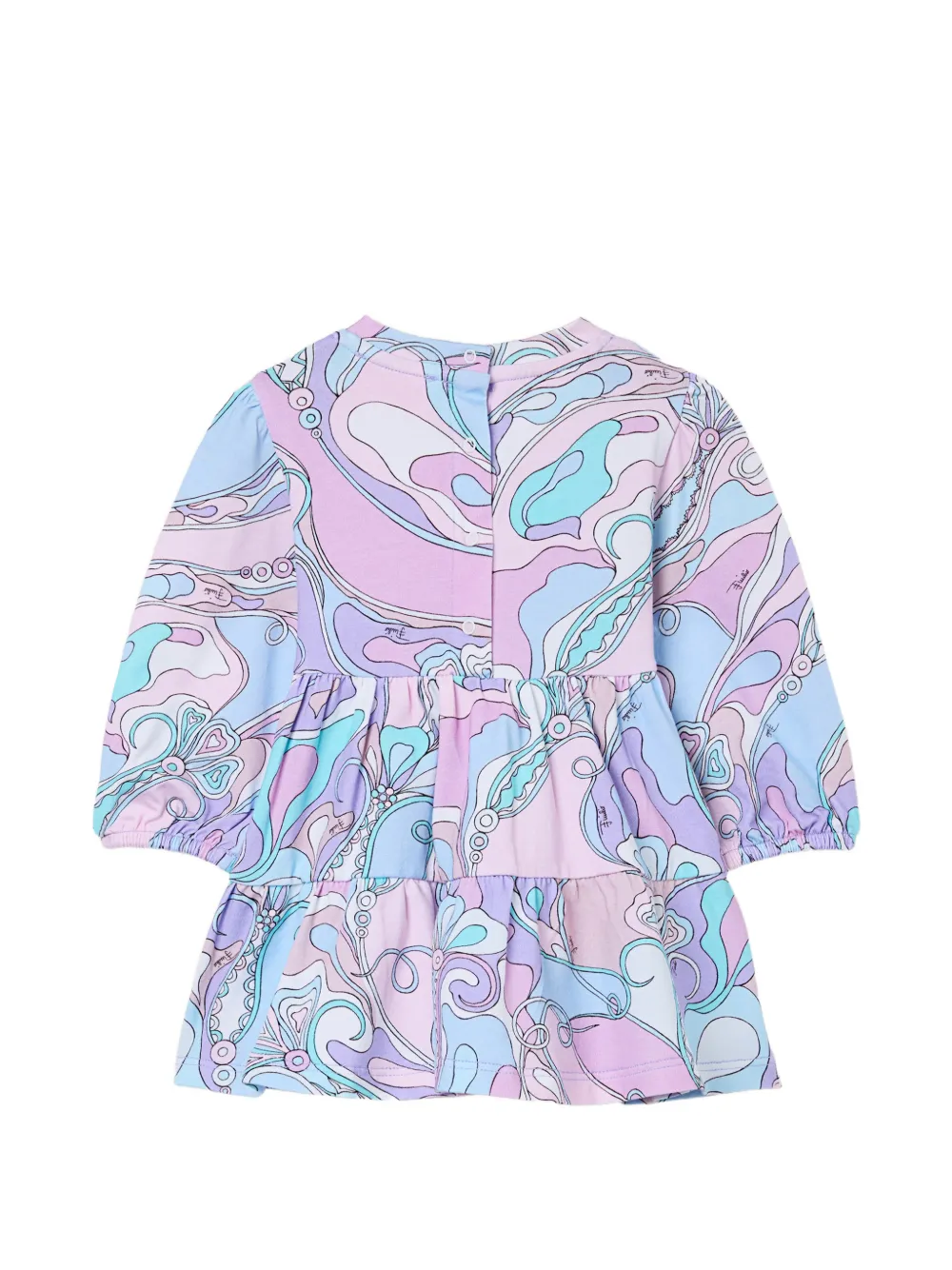 PUCCI Junior Orchidee printed-tiered mini dress Roze