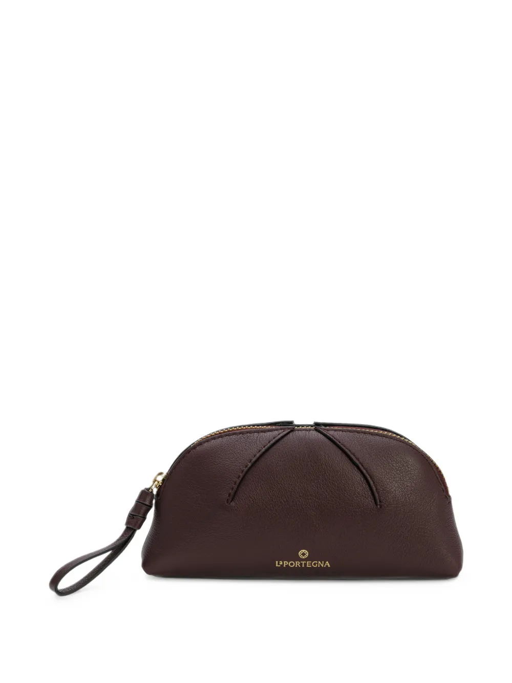 La Portegna domed fan-stitched make-up bag - Marrone