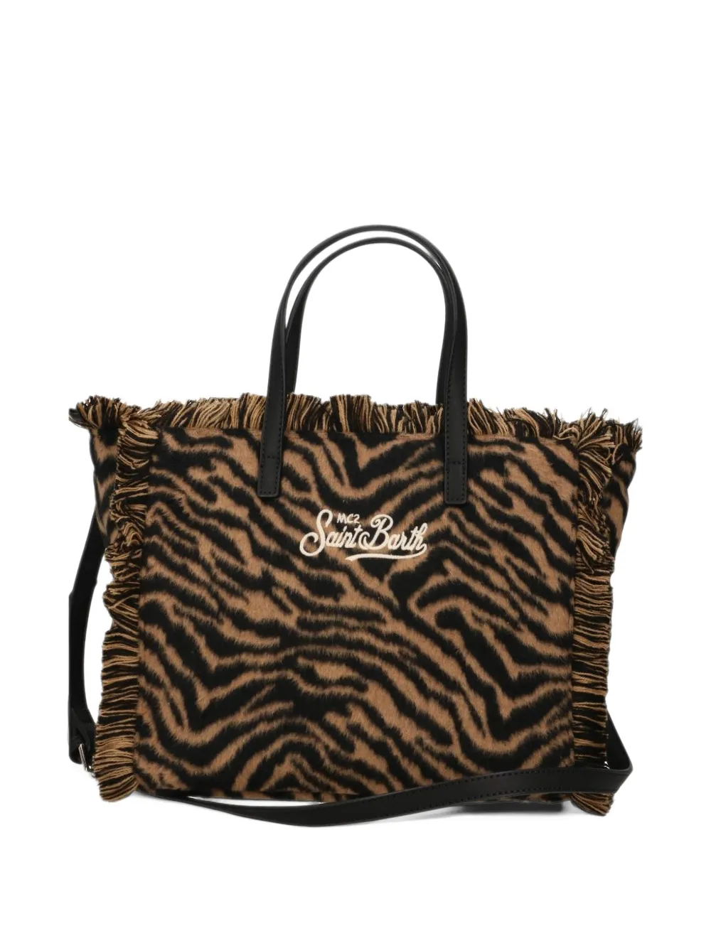 MC2 Saint Barth tiger-print fringed tote bag Bruin