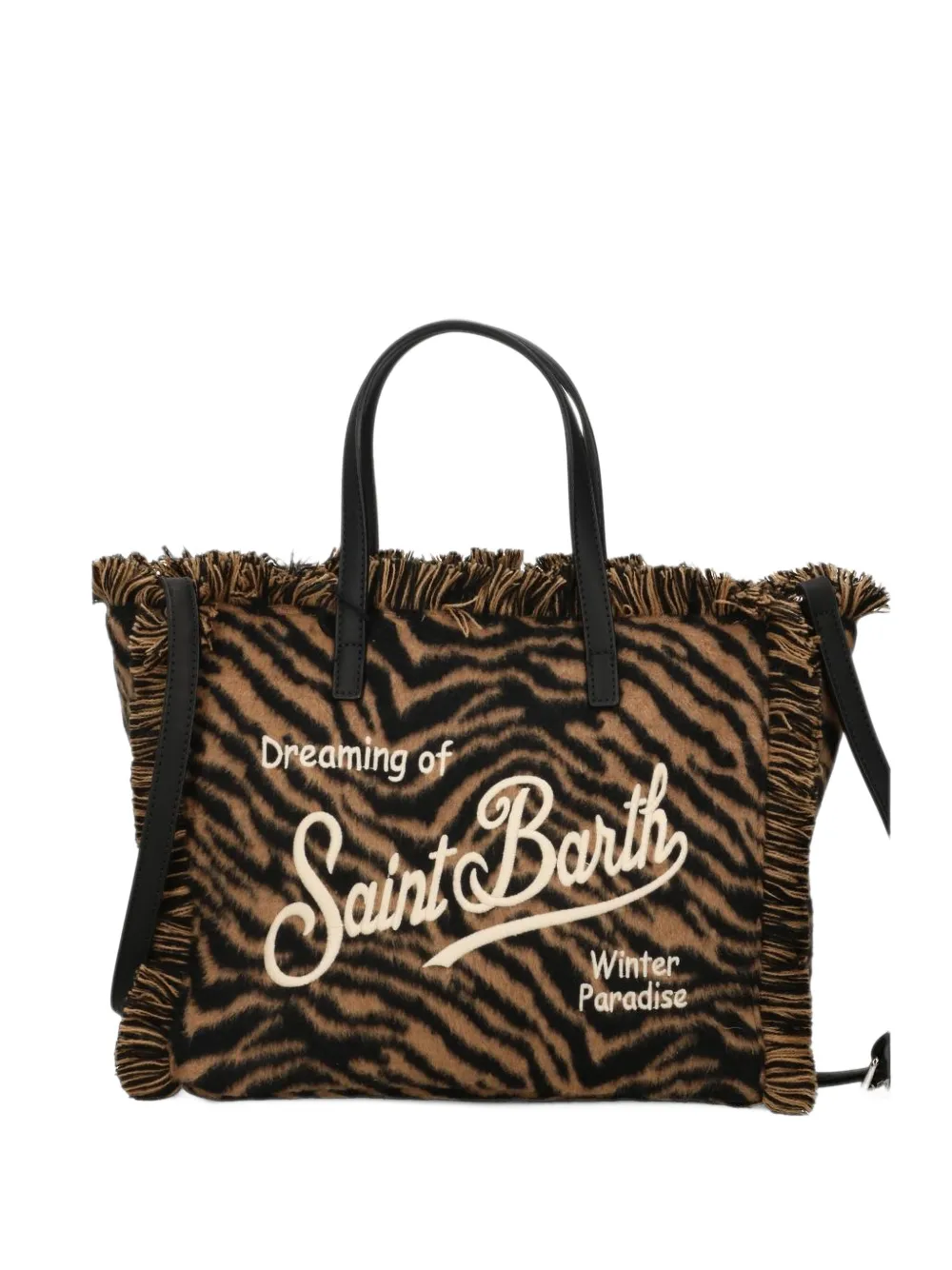 MC2 Saint Barth tiger-print fringed tote bag Bruin