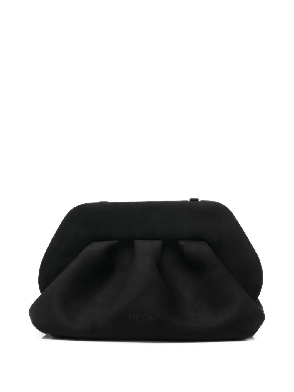 Themoirè medium Bios ruched clutch bag - Nero