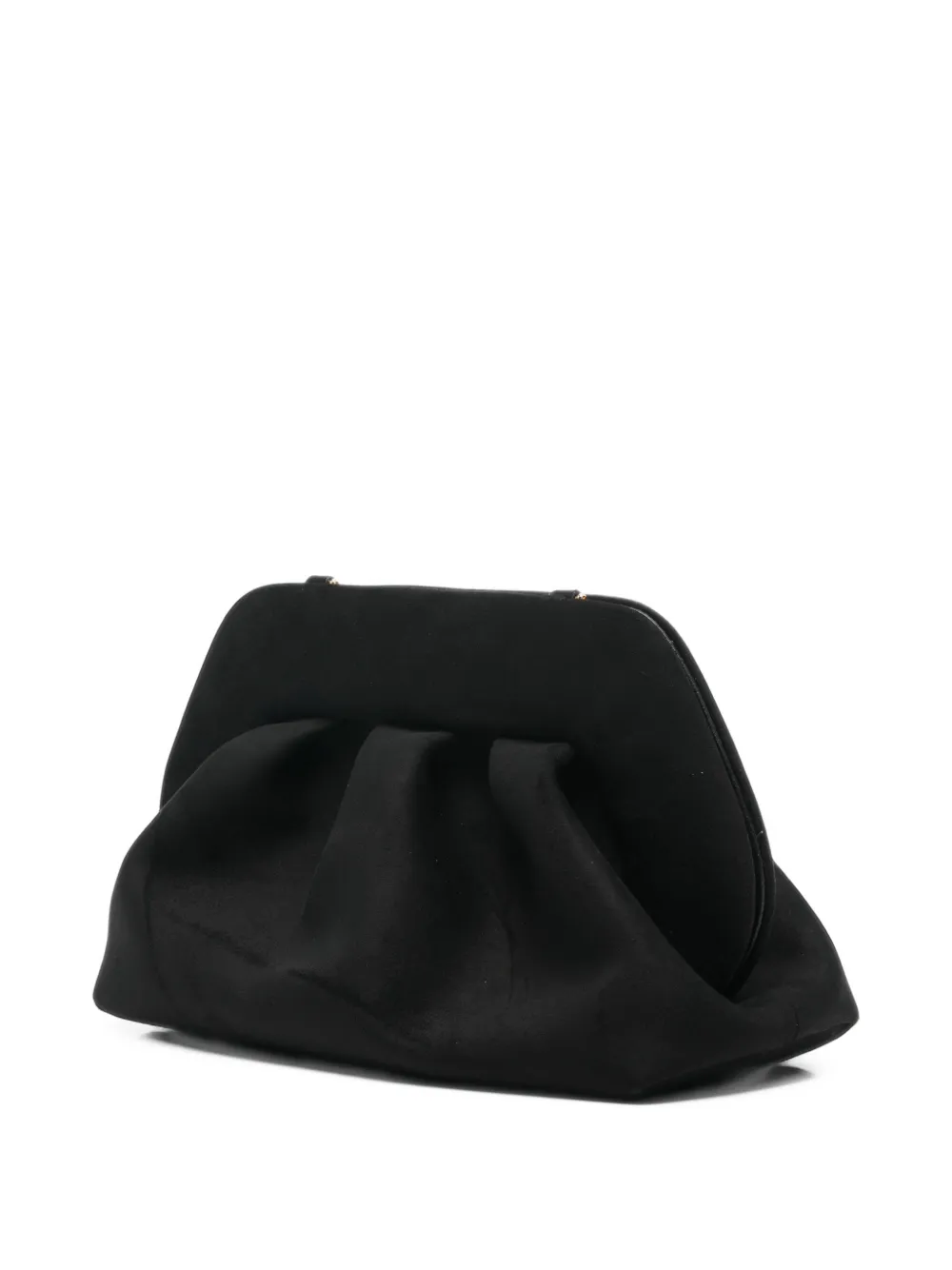 Themoirè medium Bios ruched clutch bag Zwart