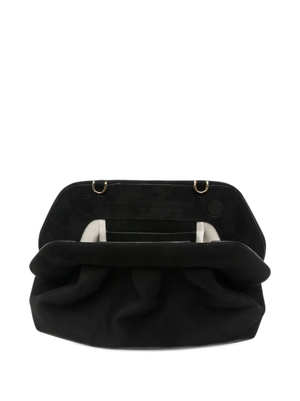 Themoirè medium Bios ruched clutch bag Zwart