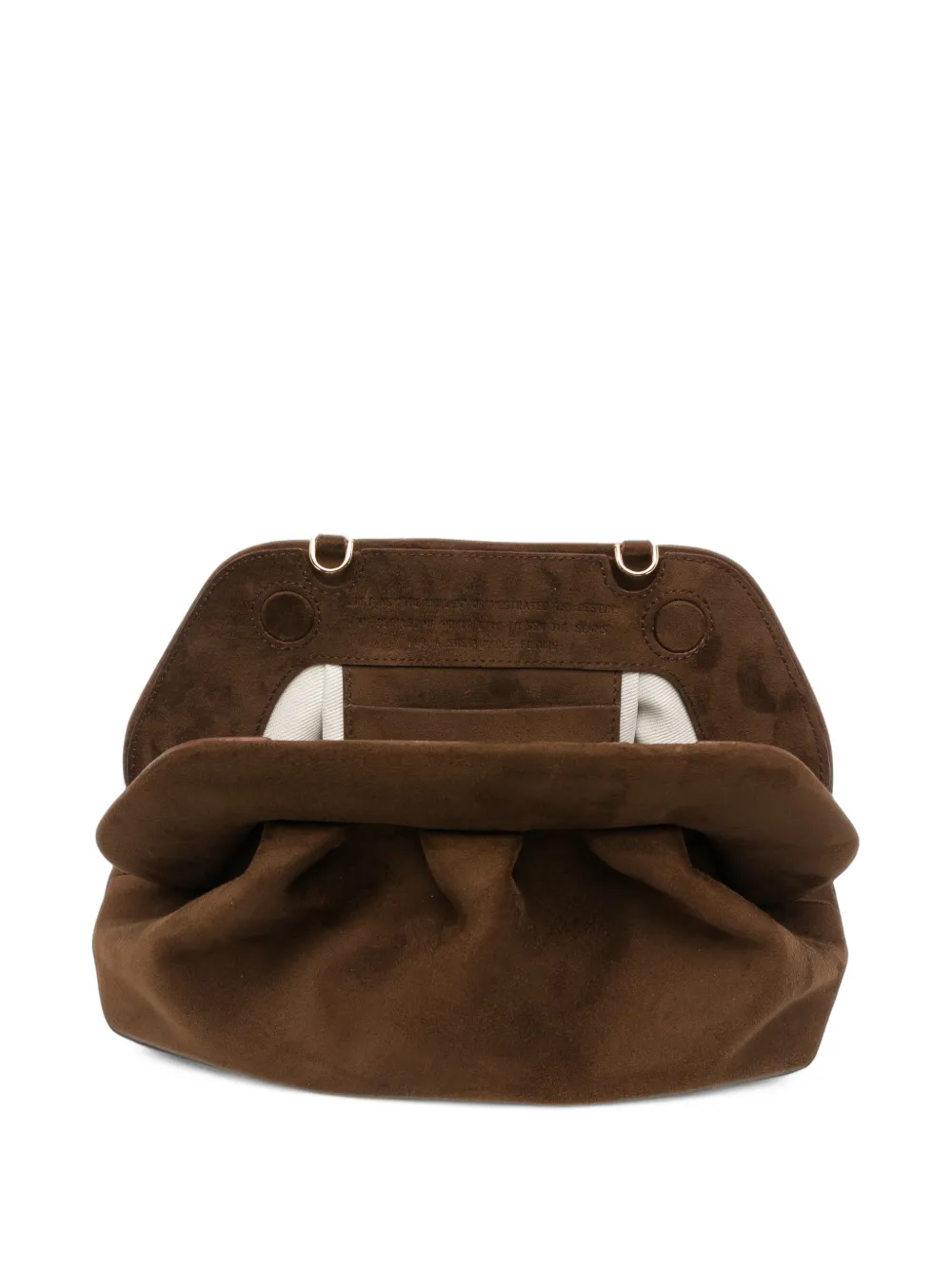 Themoirè medium ruched clutch bag Bruin