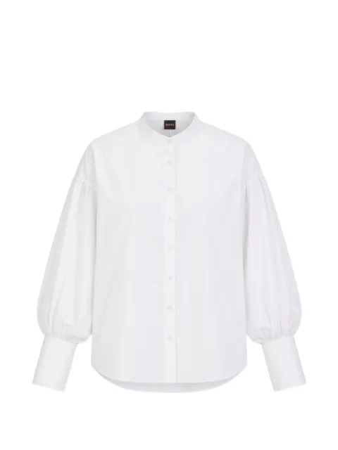 BOSS regular-fit cotton-poplin shirt with kimono sleeves