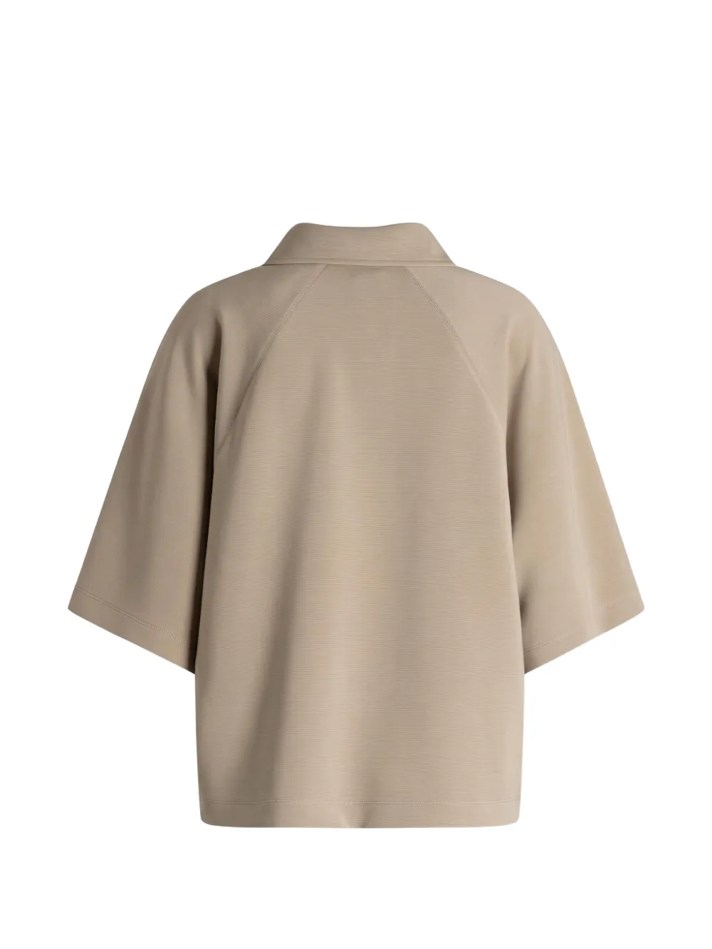 BOSS loose-fit polo sweatshirt in scuba jersey Beige