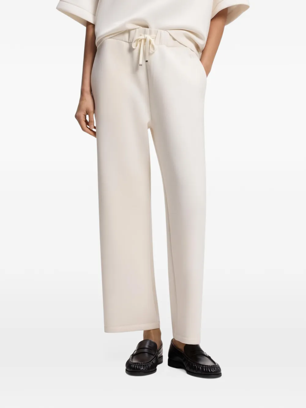 BOSS relaxed-fit trousers in double-layer scuba jersey Beige