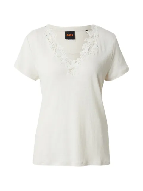 BOSS lace-trim V-neck T-shirt