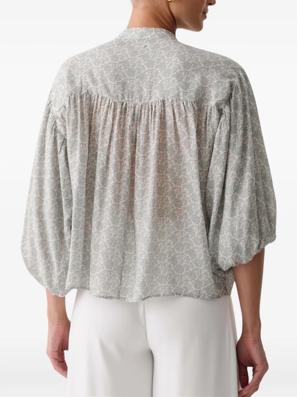 BOSS Bales floral-print blouse Grijs