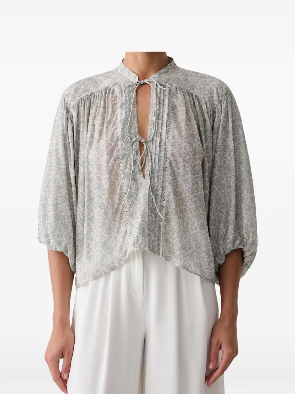 BOSS Bales floral-print blouse Grijs