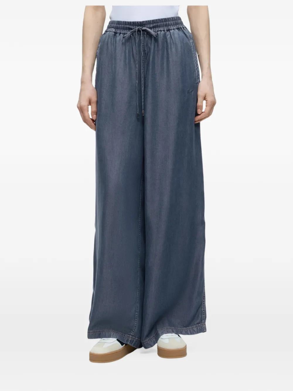 BOSS drawstring wide-leg trousers - Blau