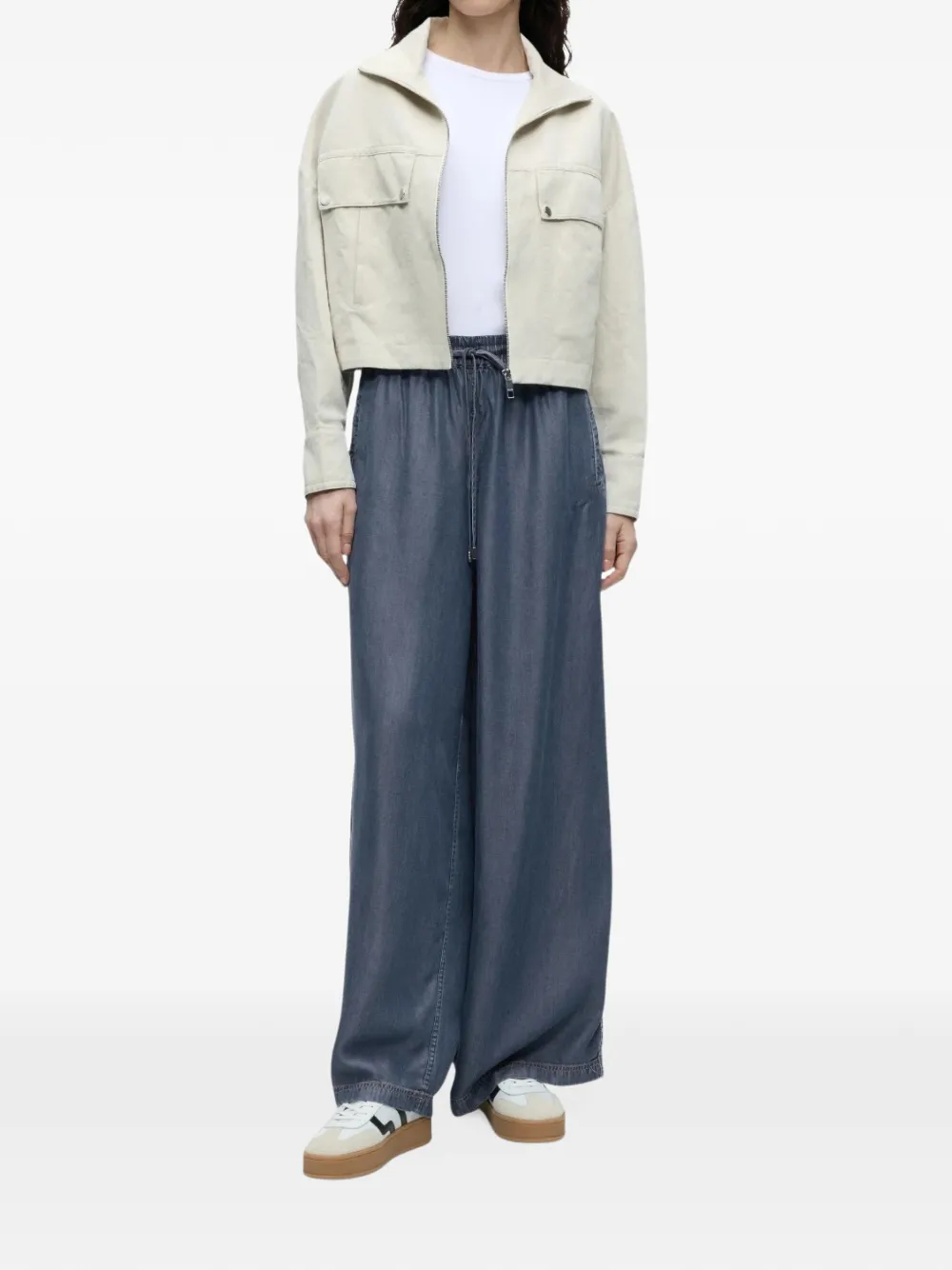 BOSS drawstring wide-leg trousers Blauw