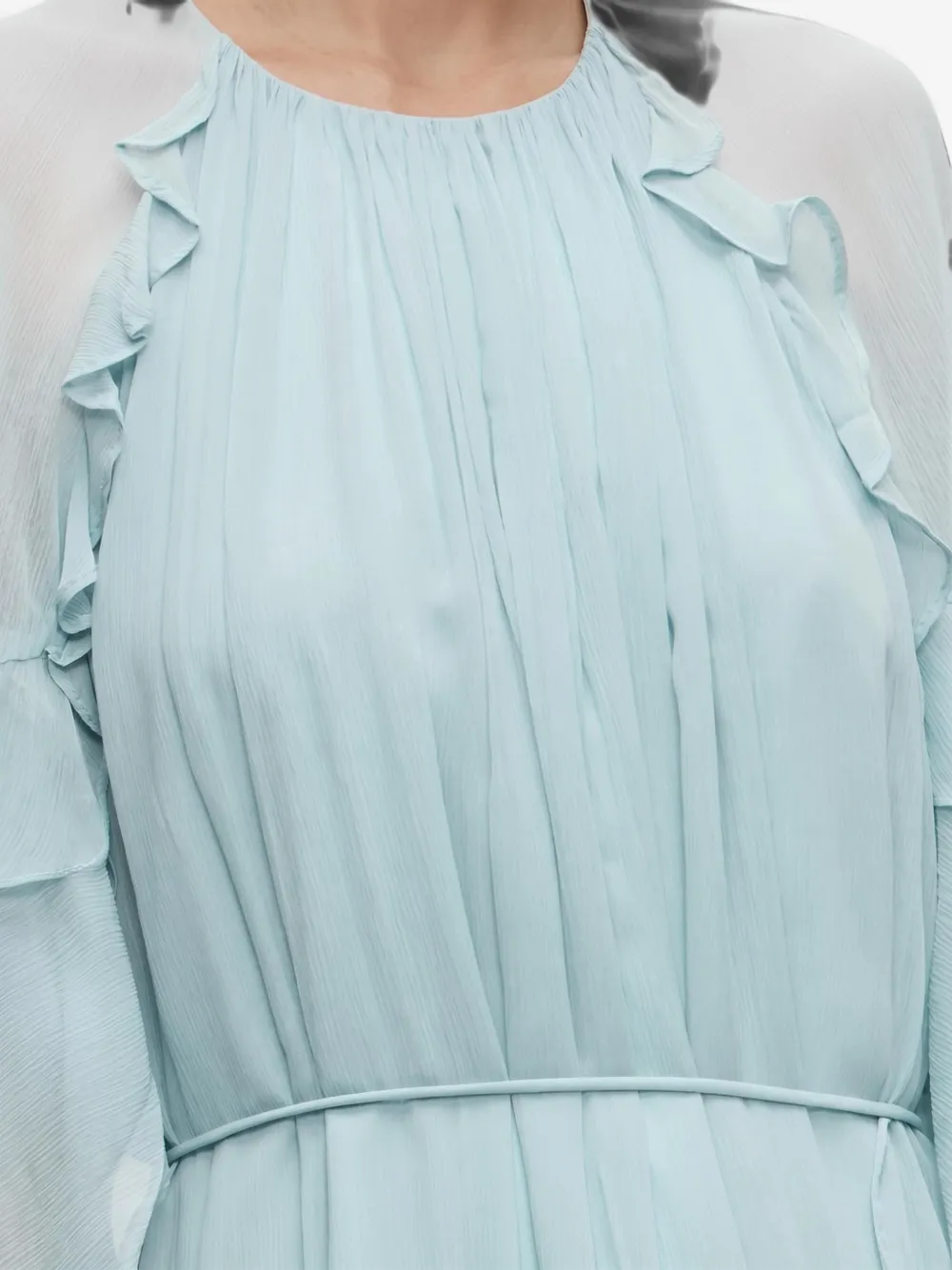 BOSS ruffled belted dress Blauw