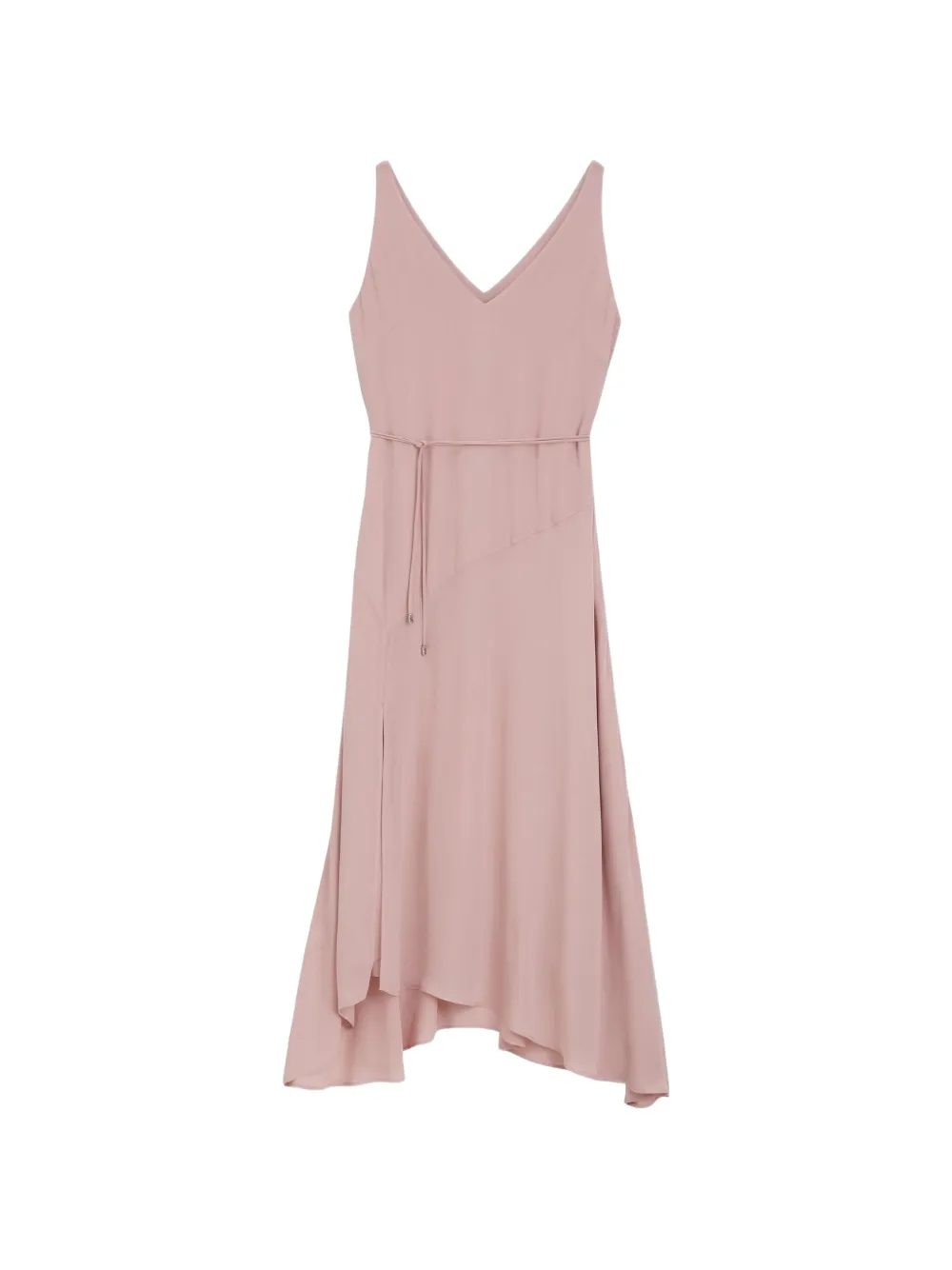 BOSS V-neck slip dress in crepe de chine Roze