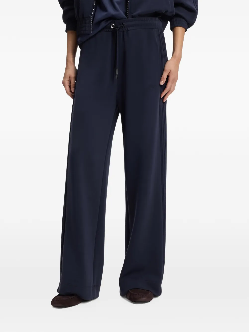 BOSS relaxed-fit tracksuit bottoms with piping details Blauw
