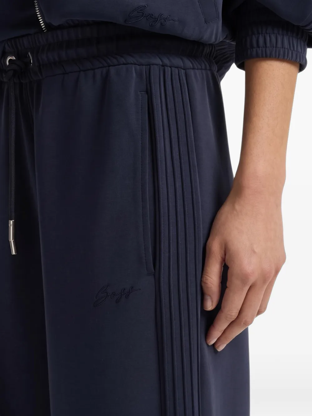 BOSS relaxed-fit tracksuit bottoms with piping details Blauw