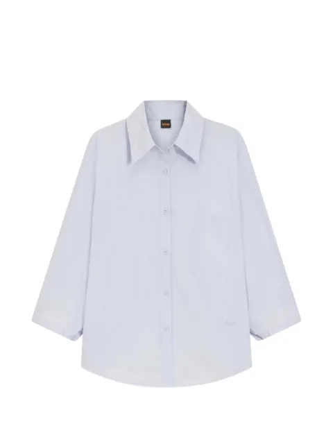 BOSS relaxed-fit blouse in cotton poplin with kimono sleeves