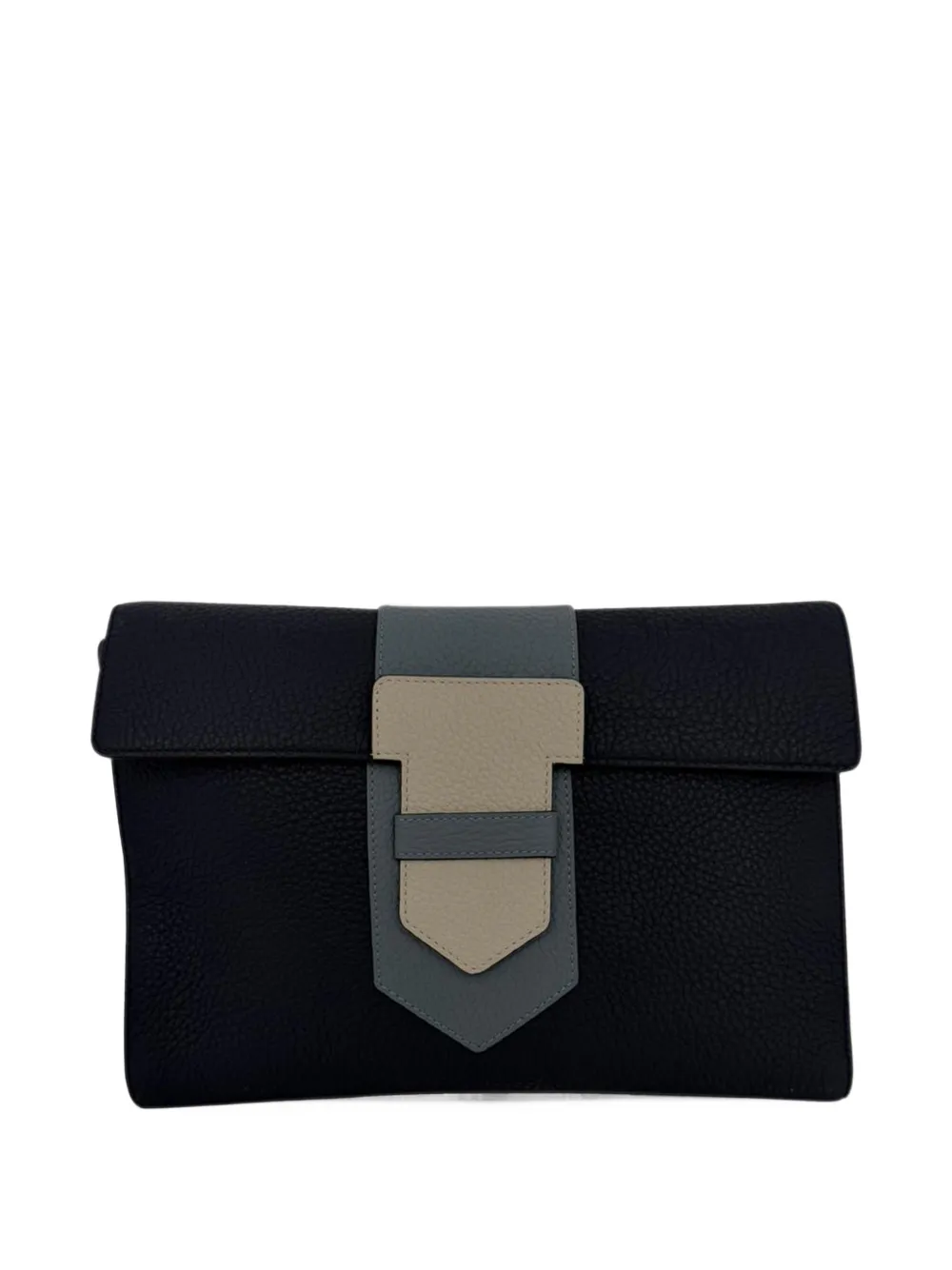 Delvaux late 2010s textured leather clutch bag - Blau