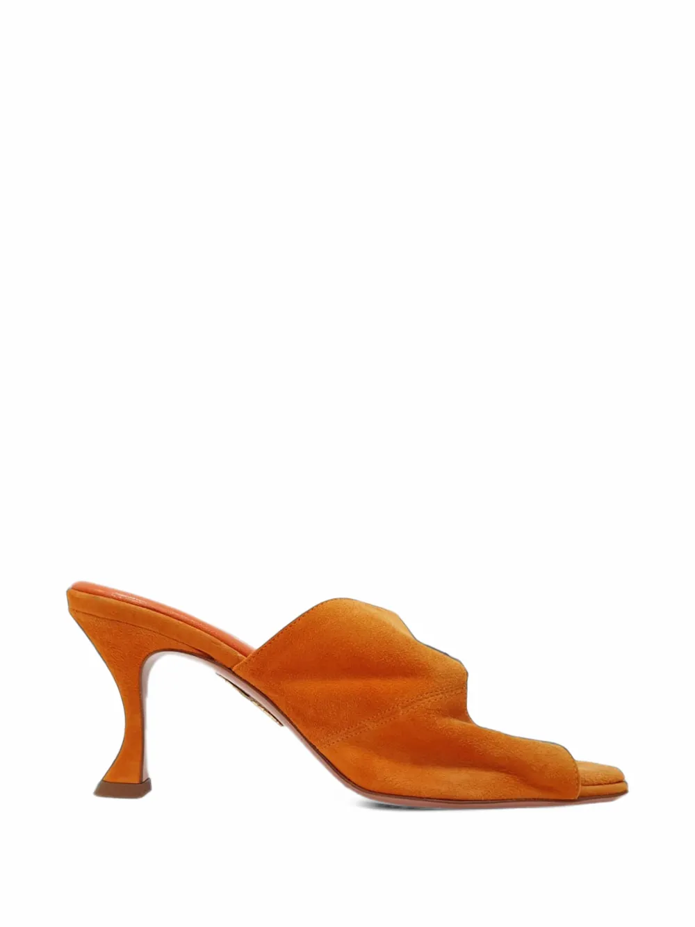 Aquazzura cutout suede mules - Orange