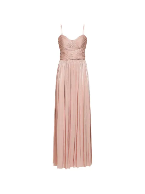 Costarellos pleated crossover-bodice maxi dress