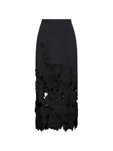 Costarellos Alexina floral-cutout appliqué midi skirt
